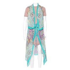 Etro - Copricostume da spiaggia in seta stampata a motivi paisley multicolore (taglia unica)
