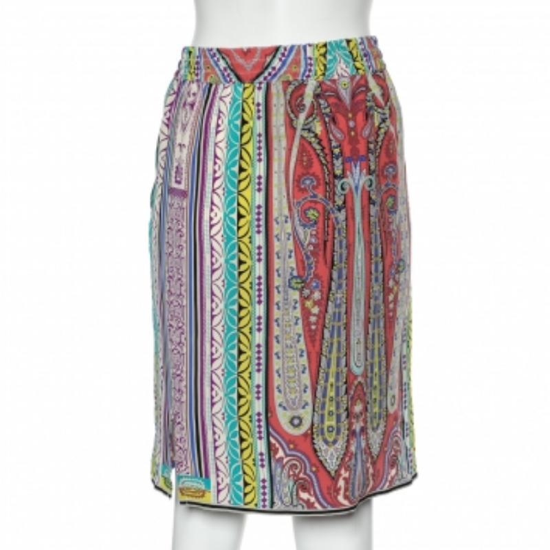 De las mujeres Etro Minifalda de seda con estampado paisley multicolor M en venta