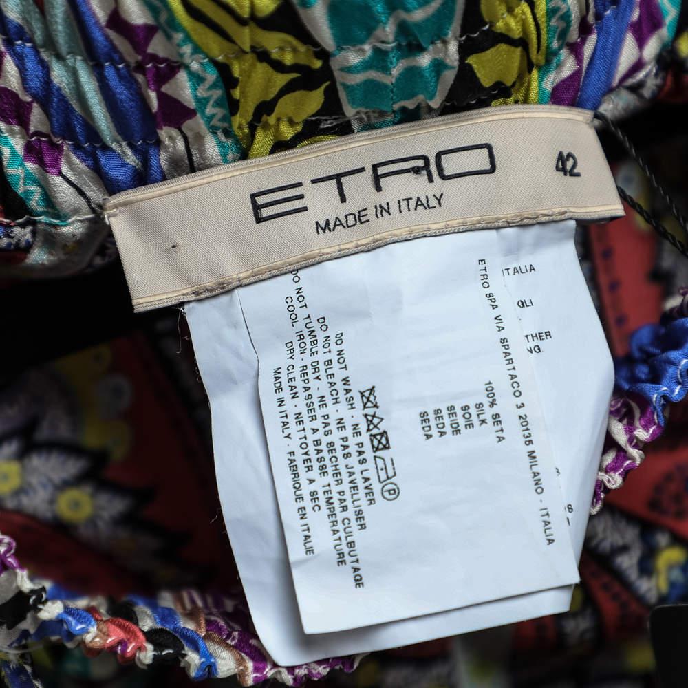 Women's Etro Multicolor Paisley Printed Silk Mini Skirt M For Sale