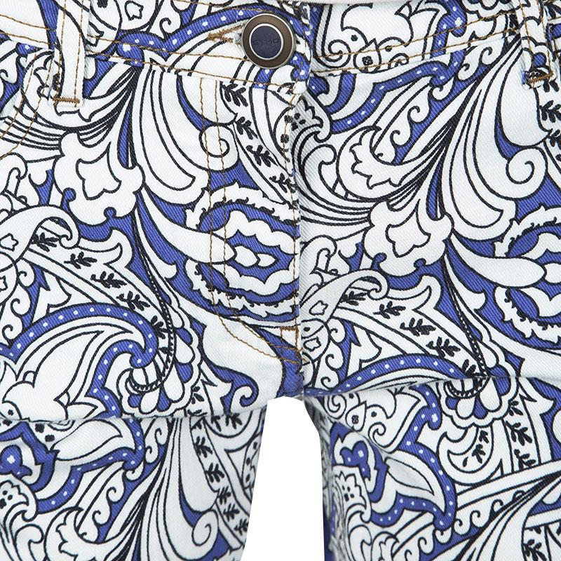 Etro Multicolor Paisley Printed Slim Fit Denim Jeans L In New Condition In Dubai, Al Qouz 2