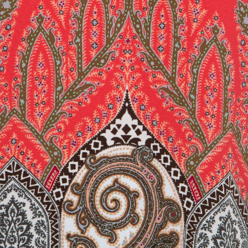 Etro Multicolor Paisley Printed Stretch Crepe Shift Dress M In Good Condition In Dubai, Al Qouz 2