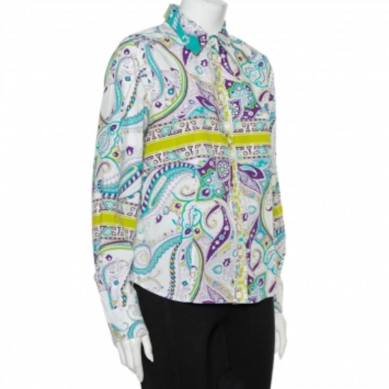Cette chemise à fleurs au design vif signée Etro ajoutera de la vivacité à votre look de tous les jours. Coupée dans du coton, cette belle chemise présente une silhouette décontractée, une fermeture boutonnée sur le devant et des manches longues.