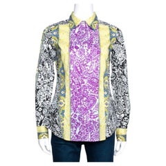 Etro Multicolor Panelled Paisley Print Stretch Cotton Shirt S