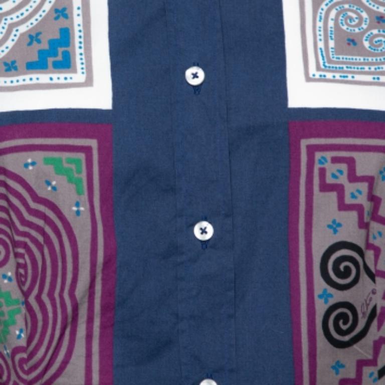 This Etro shirt is an impeccable example of new-fashioned designs combined with the brand's signature style. This eye-catching multicolor shirt is a definitive fashion choice that goes along with any mood. It features patchwork prints, long sleeves,
