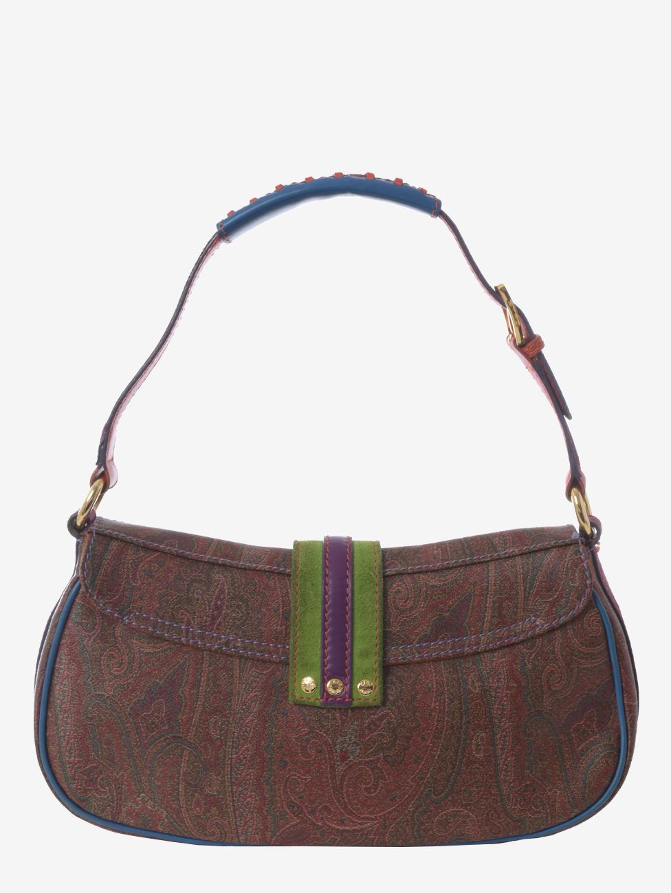 Black Etro Multicolor Patterned Shoulder Bag For Sale