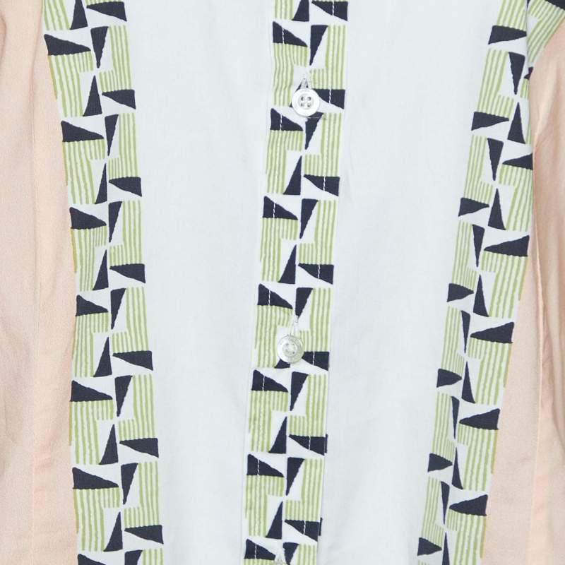 Gray Etro Multicolor Printed Cotton Shirt L For Sale