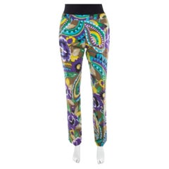 Etro Multicolor Printed Cotton Straight Fit Trouser M