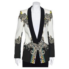 Etro Multicolor Printed Crepe Button Front Blazer M