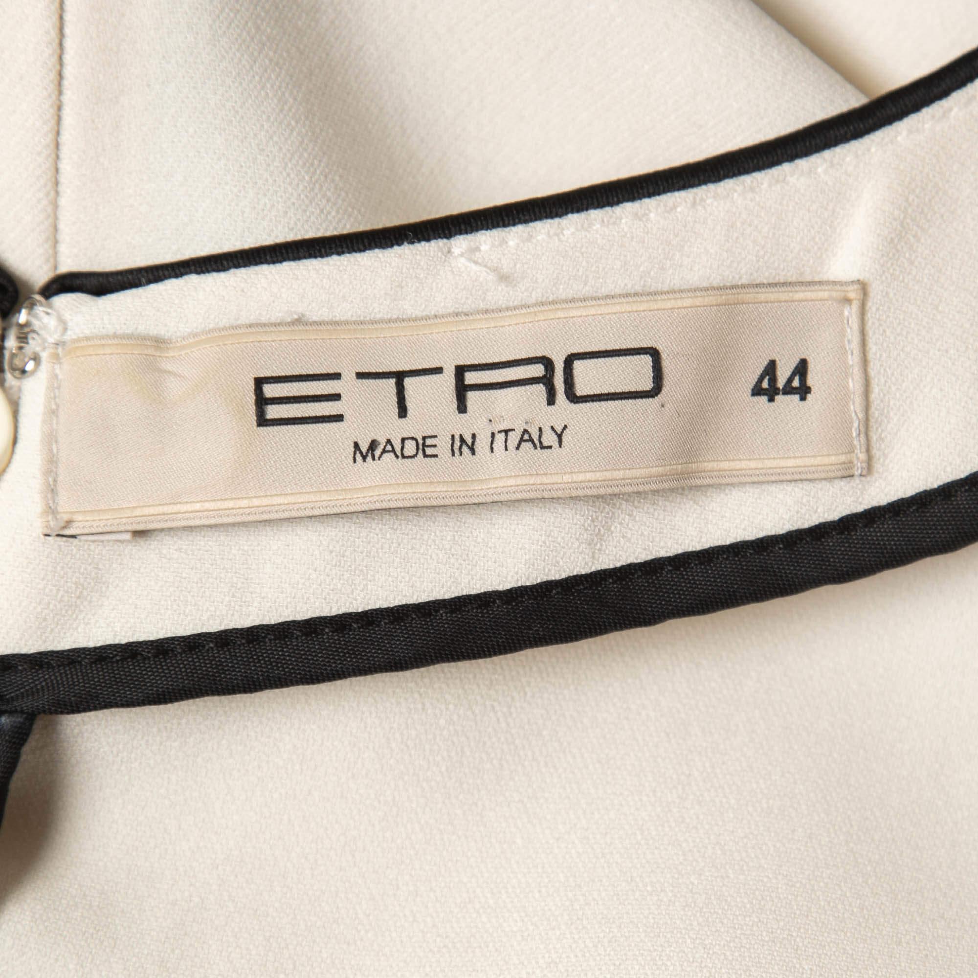 Etro Mehrfarbig bedrucktes Kurzes Kleid aus Krepp mit Ausschnittsärmeln und Ausschnitt M im Zustand „Gut“ im Angebot in Dubai, Al Qouz 2