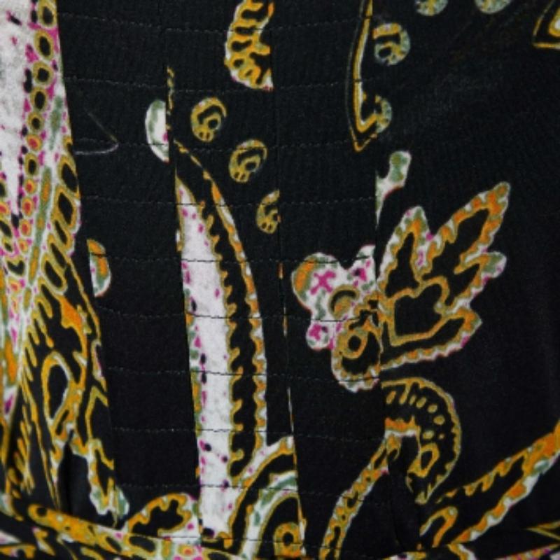 Etro, robe midi en maille imprimée multicolore avec nœud papillon M en vente 1