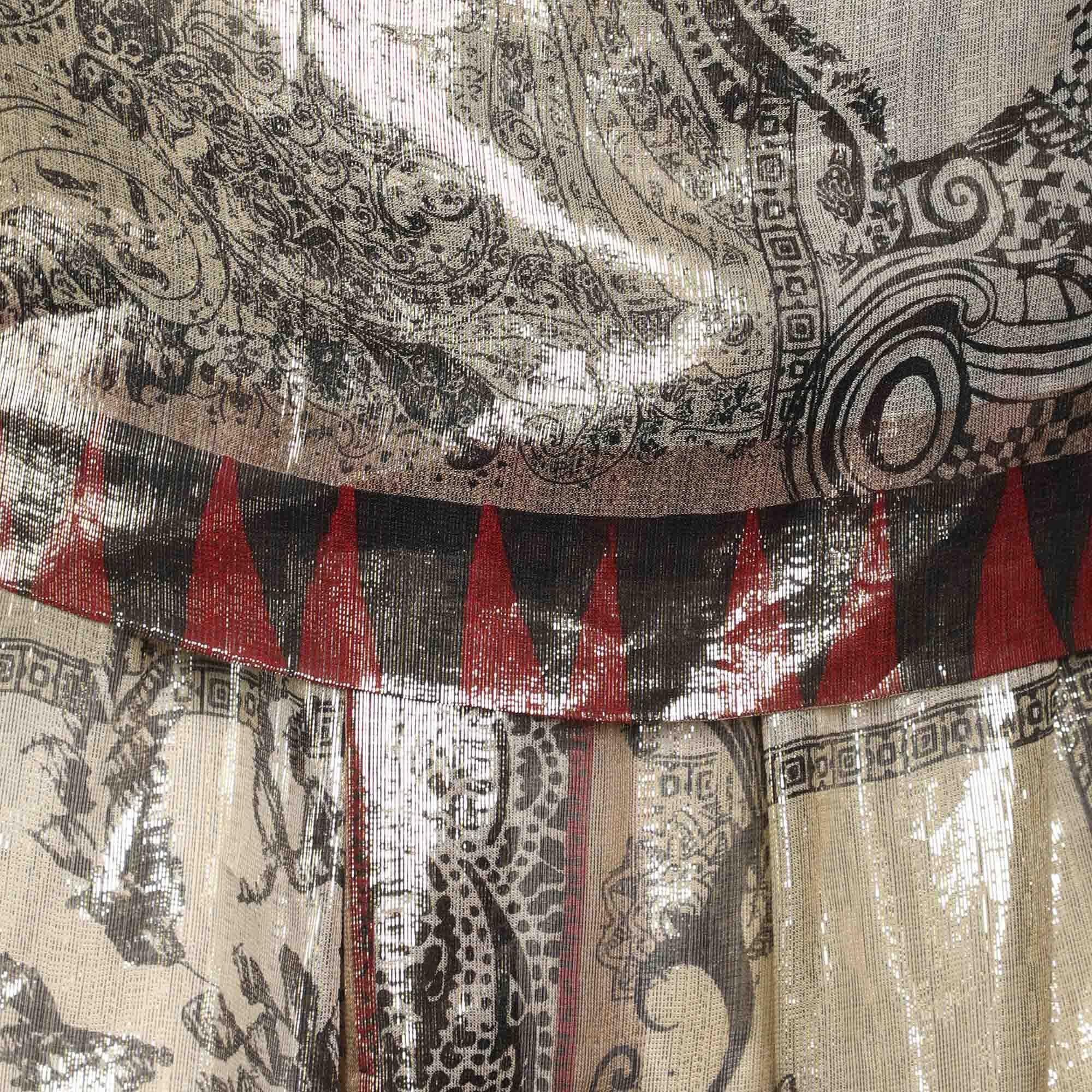 Marrone Etro Top in lurex stampato in misto seta multicolore L.A. in vendita