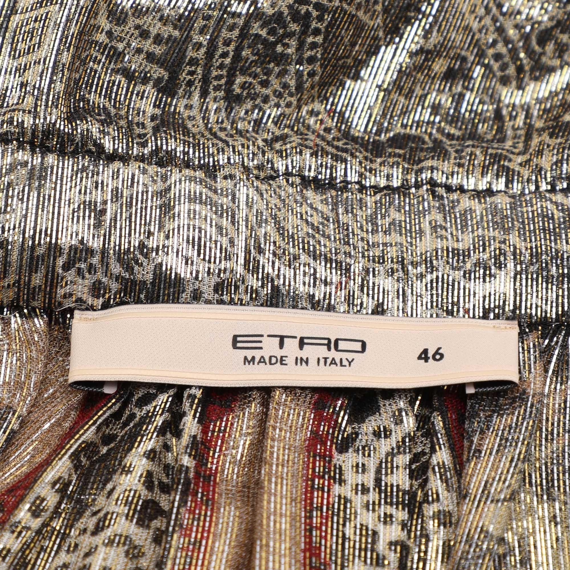 Etro Top in lurex stampato in misto seta multicolore L.A. In condizioni buone in vendita a Dubai, Al Qouz 2