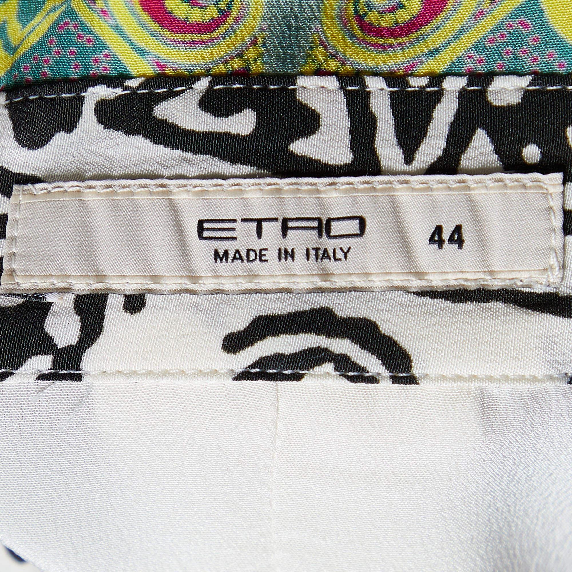 Etro Multicolor Printed Silk Button Front Tunic M For Sale 1