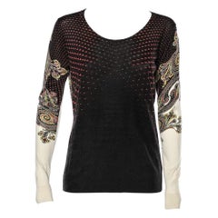 Etro Jersey de cuello redondo de punto de seda y cachemira estampado multicolor L