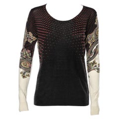 Etro Jersey de cuello redondo de punto de seda y cachemira estampado multicolor L