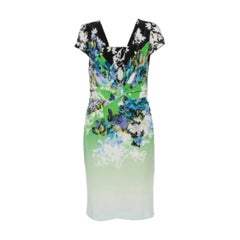 Etro Multicolor Printed Silk Draped Detail Midi Dress L