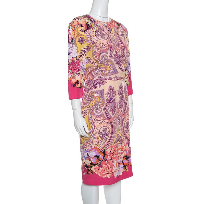 This faux wrap dress from Etro is so beautiful, you'll look stylish every time you slip into it. Flaunting a round neck, mid sleeves and signature prints, this dress will give you a fabulous appearance. All you got to do is team it with a pair of