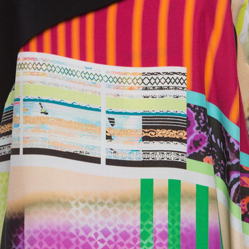 Etro Multicolor Printed Silk Embellished Strap Detail Sleeveless Maxi Dress L In New Condition In Dubai, Al Qouz 2