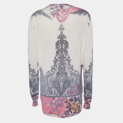 Etro Multicolor Printed Silk Knit Button Front Cardigan M