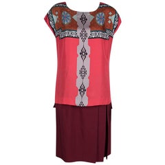 Etro Multicolor Printed Silk Layered Midi Dress M