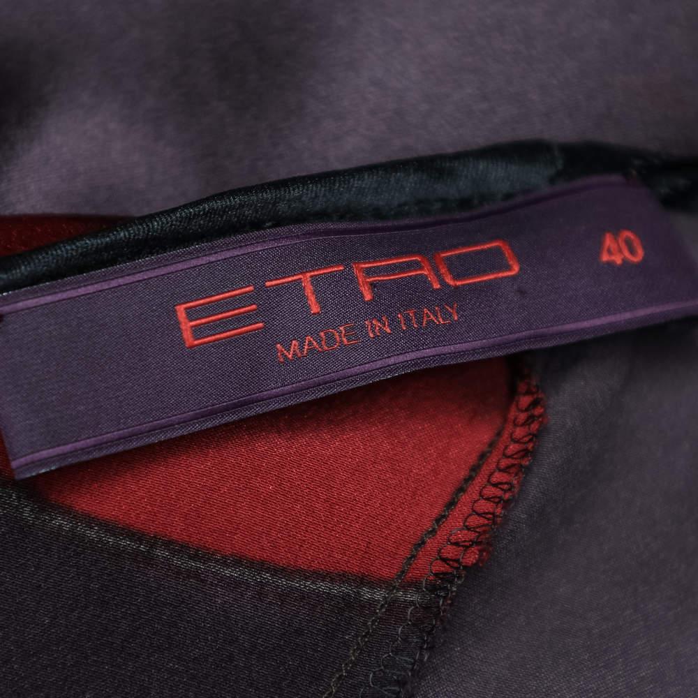 Etro Multicolor Printed Silk Oversized Shift Dress S In Good Condition For Sale In Dubai, Al Qouz 2