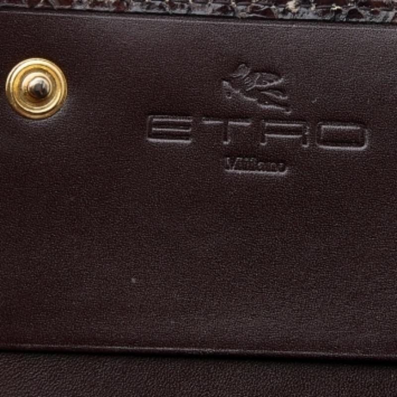 Black Etro Multicolor Python Effect Leather Flap Continental Wallet For Sale