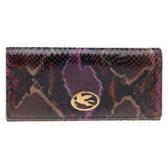 Etro Portafoglio continentale con patta in pelle effetto pitone multicolore
