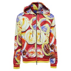 Etro Veste à capuche zippée sur le devant en jersey imprimé fruits de mer multicolore XL
