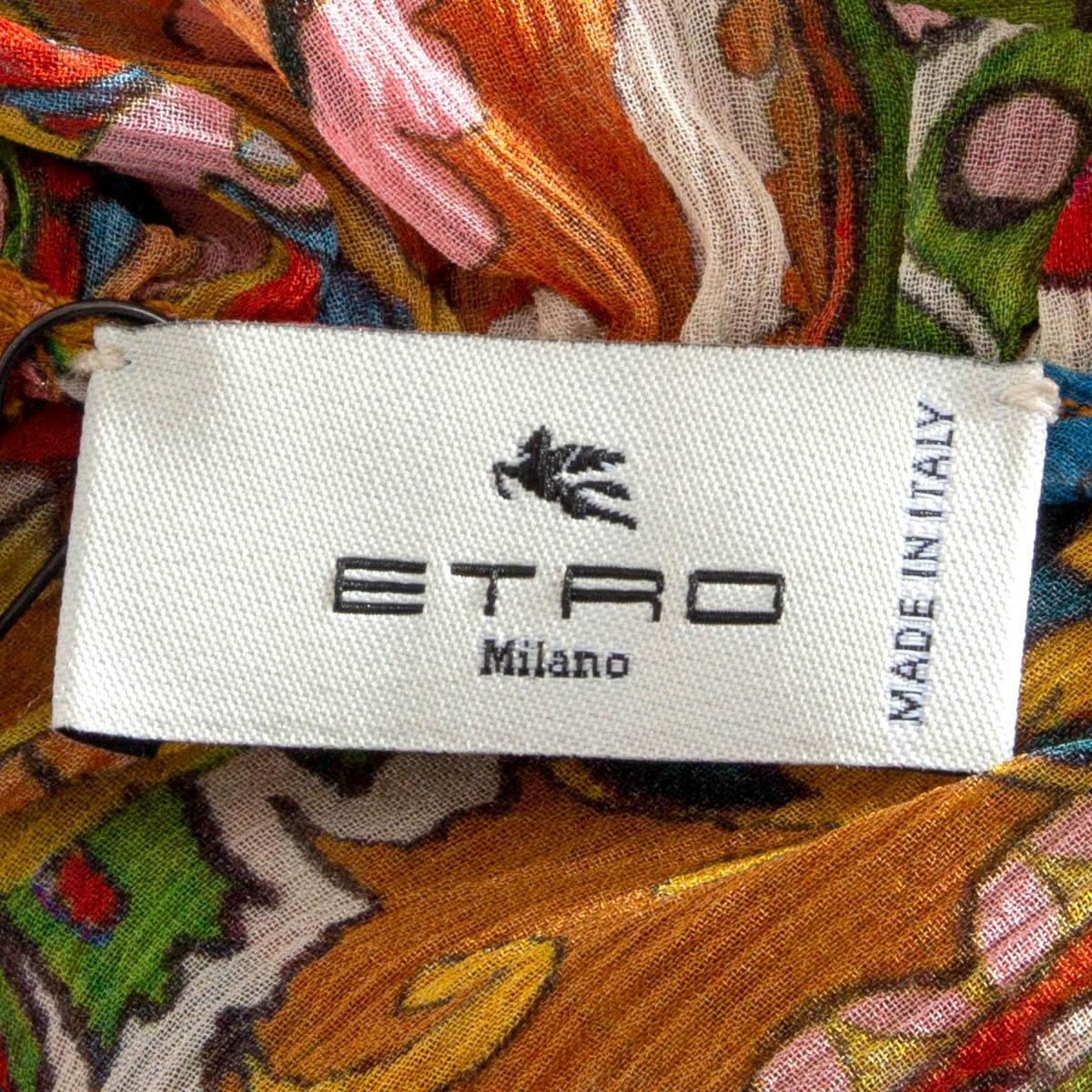 ETRO multicolor silk 2021 CALIFORNIA PAISLEY RUFFLED Blouse Shirt 42 M 3