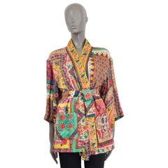 ETRO multicolor silk blend 2020 JACQUARD KIMONO Jacket 42 M