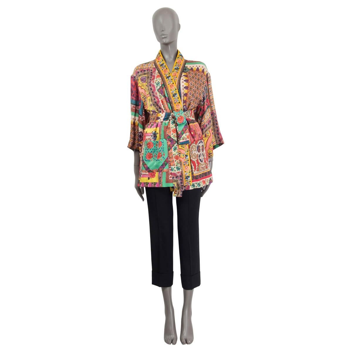 Marrone ETRO Giacca JACQUARD KIMONO 2020 in misto seta multicolore 42 M