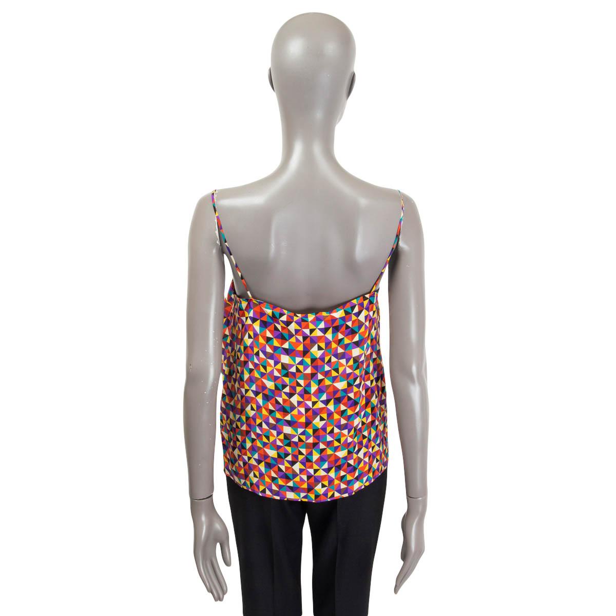 Women's ETRO multicolor silk GEOMETRIC CAMISOLE Tank Top Shirt 40 S For Sale