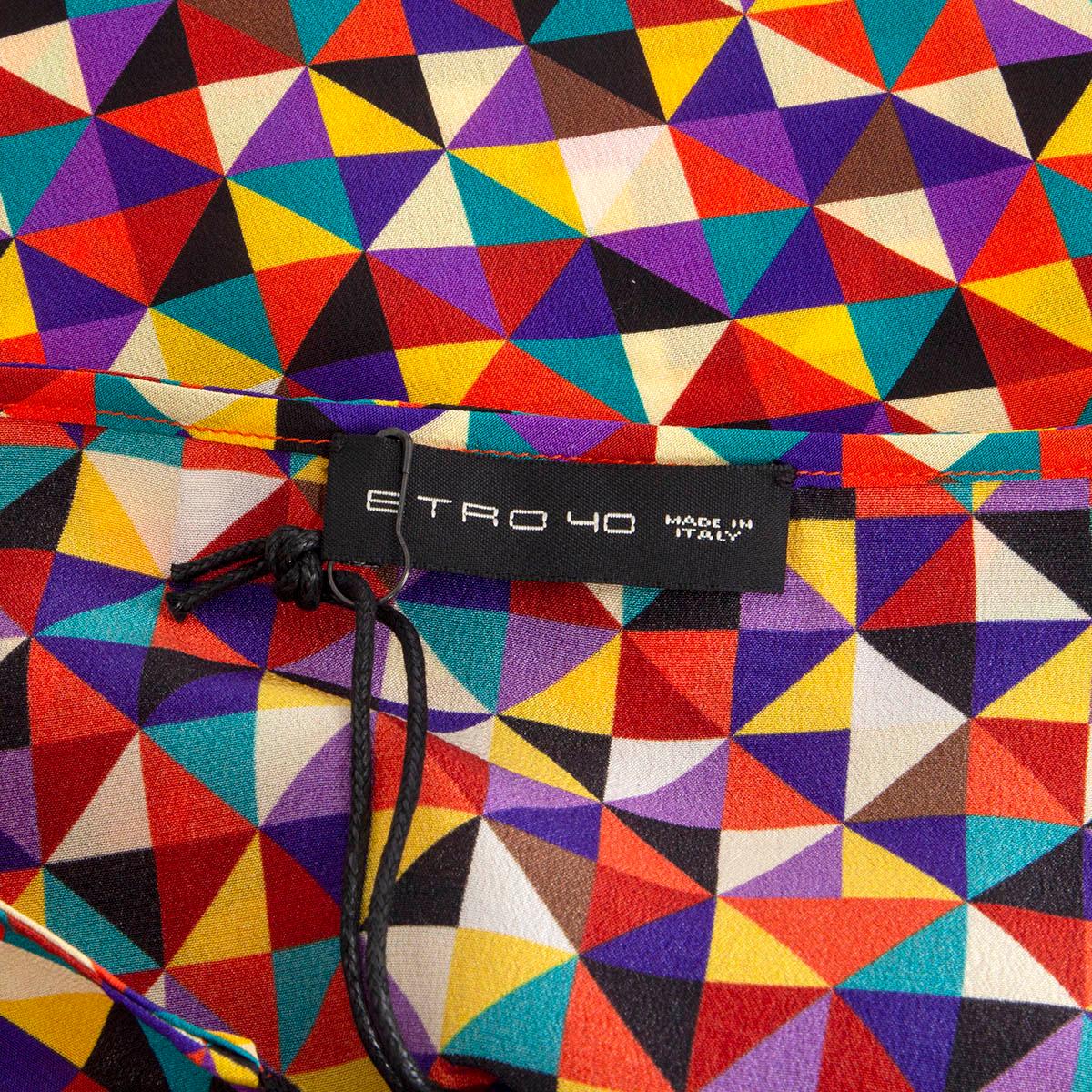 ETRO multicolor silk GEOMETRIC CAMISOLE Tank Top Shirt 40 S For Sale 1