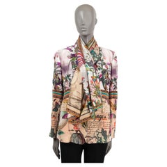 ETRO multicolor silk PRINTED Blazer Jacket with Scarf 44 L