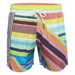 Etro Pantaloncini da bagno in nylon con stampa a righe multicolore M. I.