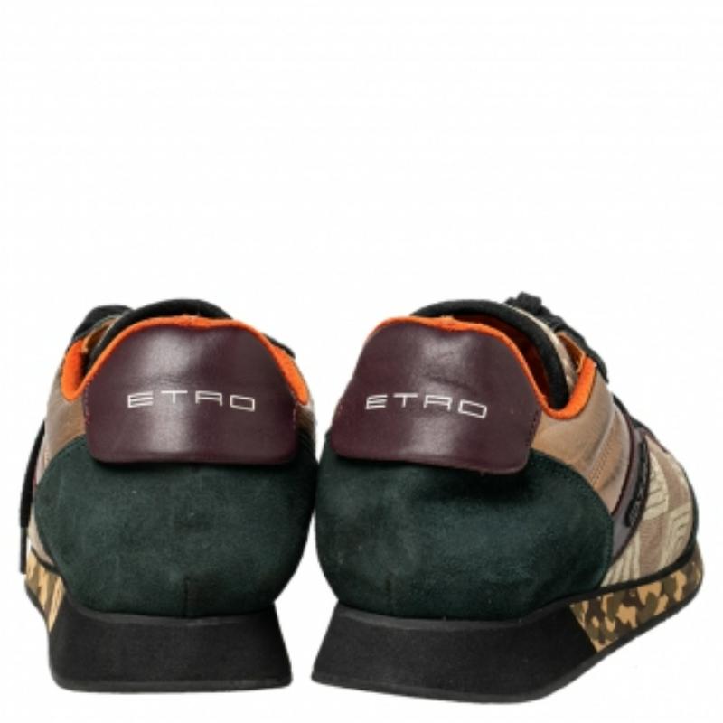 Etro Multicolor Suede And Brocade Fabric Low Top Sneakers Size 37 2