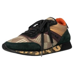 Etro Multicolor Suede And Brocade Fabric Low Top Sneakers Size 37