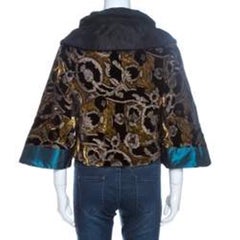 Etro Multicolor Velvet Jacquard Cropped Kimono Jacket S