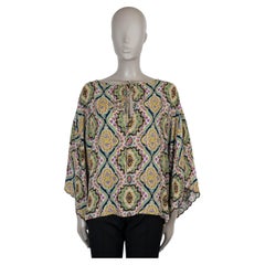 ETRO multicolor viscose 2024 FLORAL CREPE PEASANT Blouse Shirt 40 S