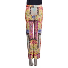 ETRO multicolor viscose FLORAL PATCHWORK Straight Leg Pants 44 L