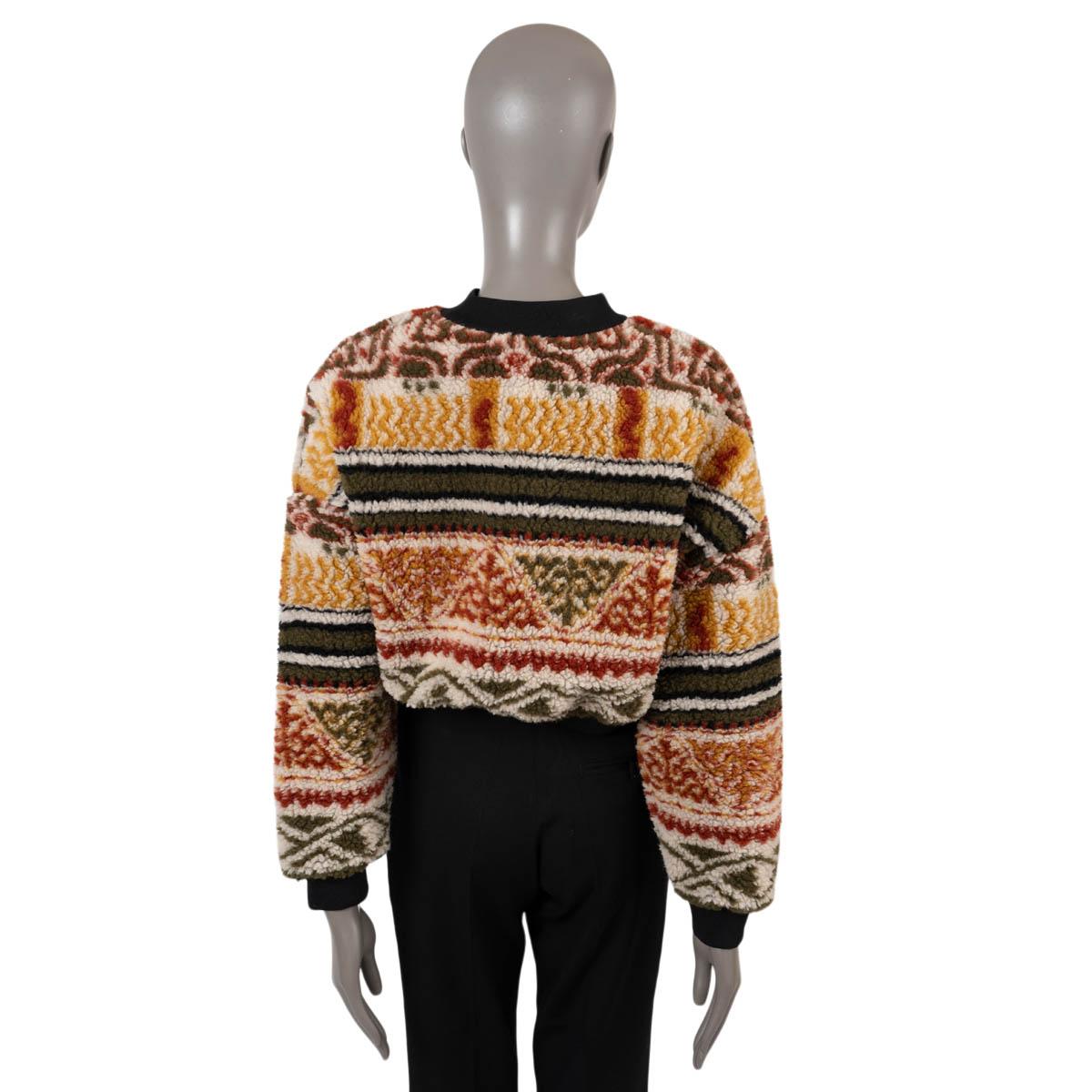 ETRO multicolor wool 2021 TEDDY JACQUARD CROPPED Sweater 40 S In New Condition In Zürich, CH
