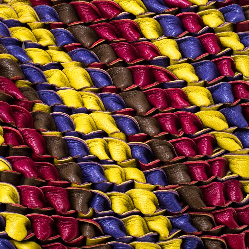 Etro Multicolor Woven Leather Shopper Tote 6