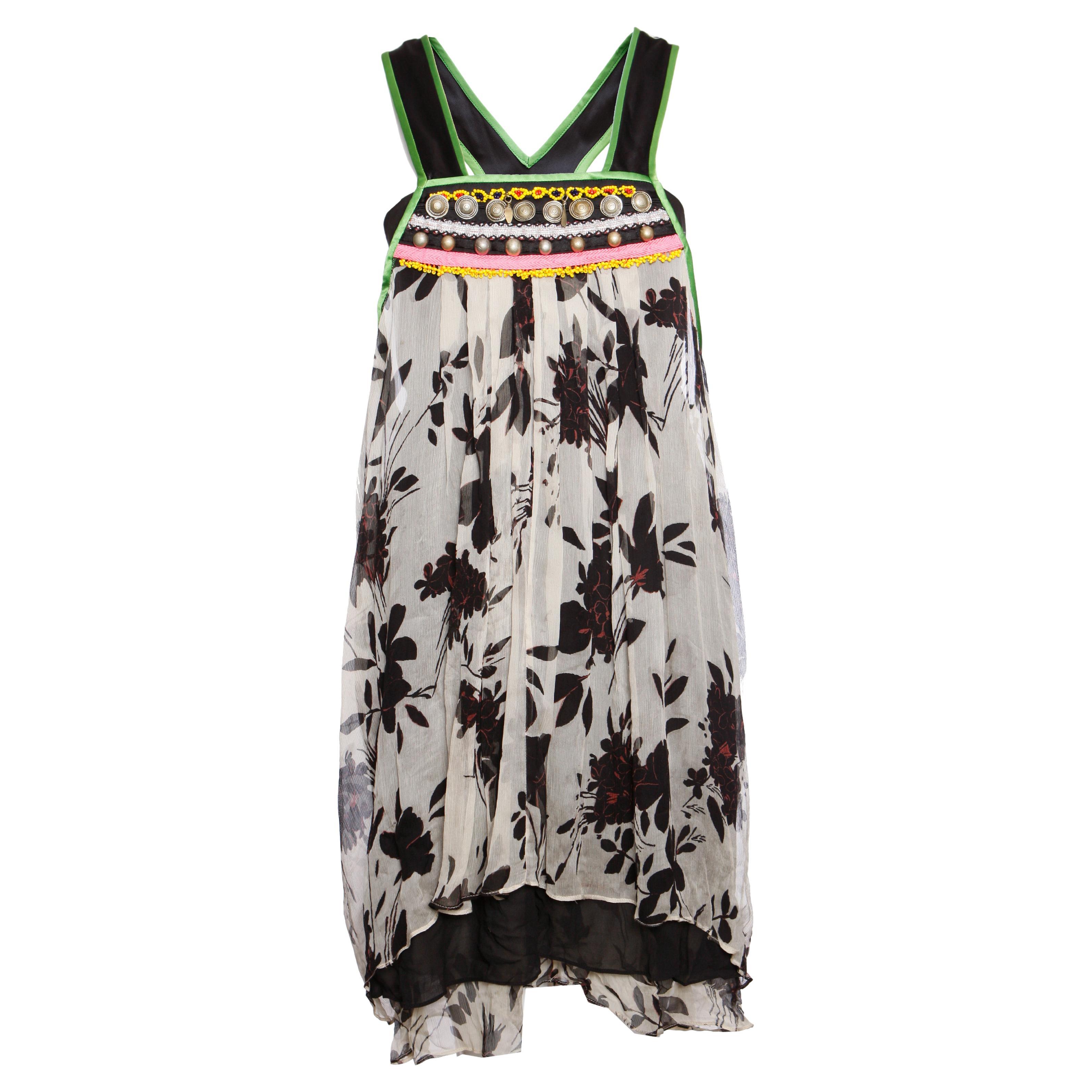 Etro, Vestido mono multicolor con bordados