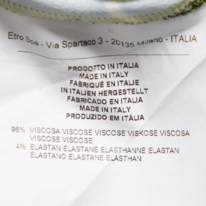 De las mujeres Etro Vestido de crepé estampado multicolor con cuello en V M en venta