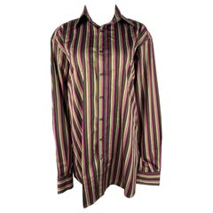 Etro Multicolored Striped Button Down Shirt, Size 44