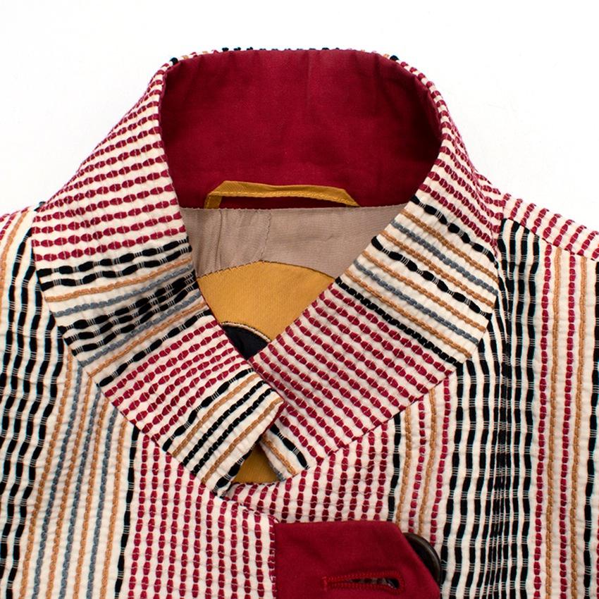 Etro multicolored stripped cotton coat - Size US 8 For Sale 1