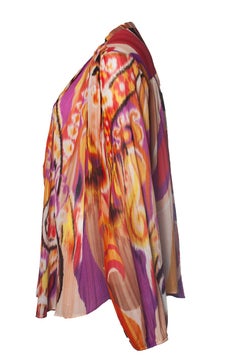 Etro, multicoloured sheer printed blouse