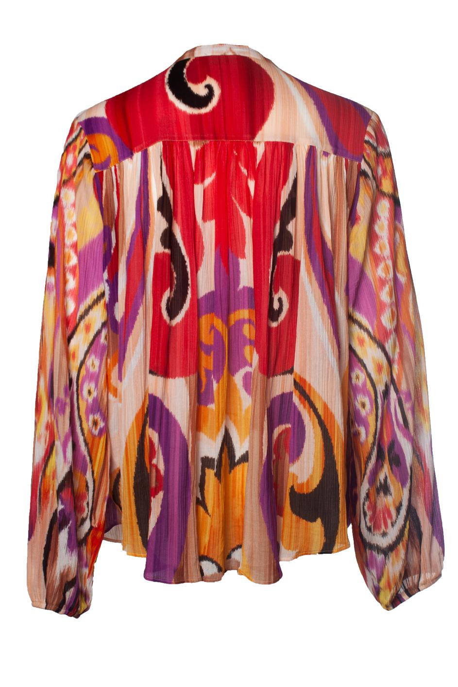 Pink Etro, multicoloured sheer printed blouse For Sale