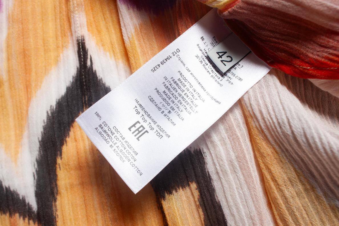 Etro, camicetta stampata multicolore e trasparente in vendita 1
