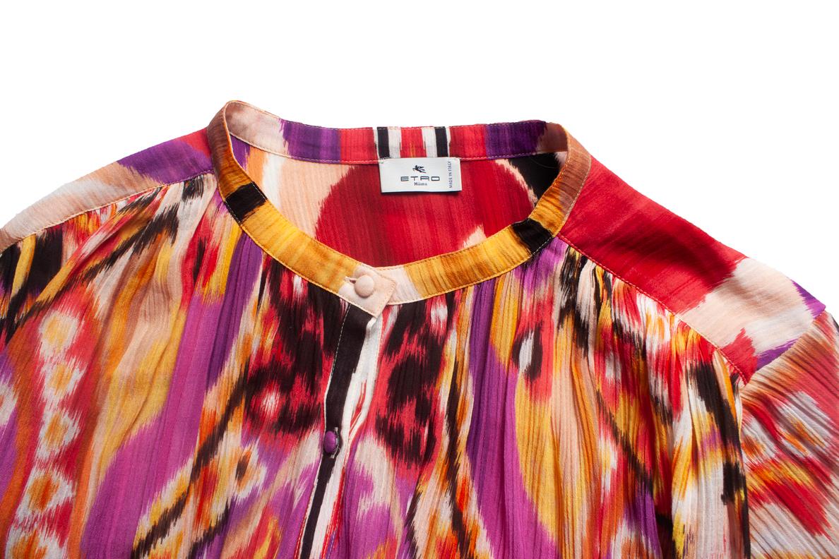 Etro, multicoloured sheer printed blouse For Sale 2